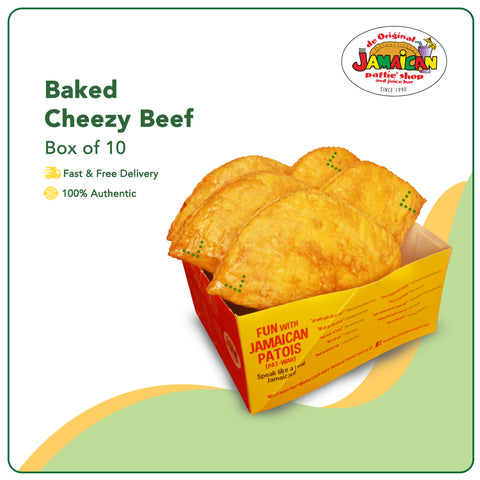 Jamaican Pattie Baked Cheezy Beef Box of 10