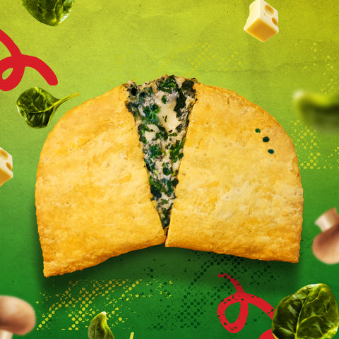 Jamaican Pattie Baked Cheezy Spinach Mushroom 1pc
