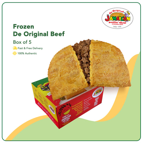 Jamaican Pattie Frozen De Original Beef Box of 5