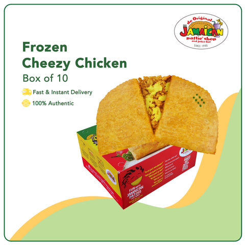 Jamaican Pattie Frozen Cheezy Chicken Box of 10