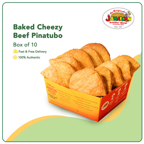 Jamaican Pattie Baked Cheezy Beef Pinatubo Box of 10